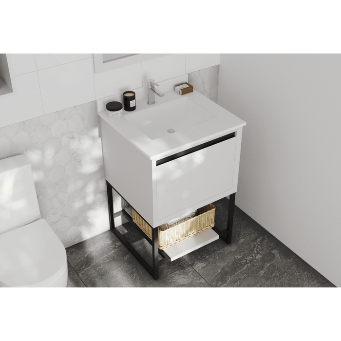 Alto 24" White Bathroom Vanity with White Quartz Countertop