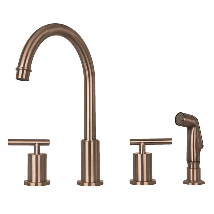 Two-Handles Copper Widespread Kitchen Faucet with Plastic Side Sprayer - AK96866N1