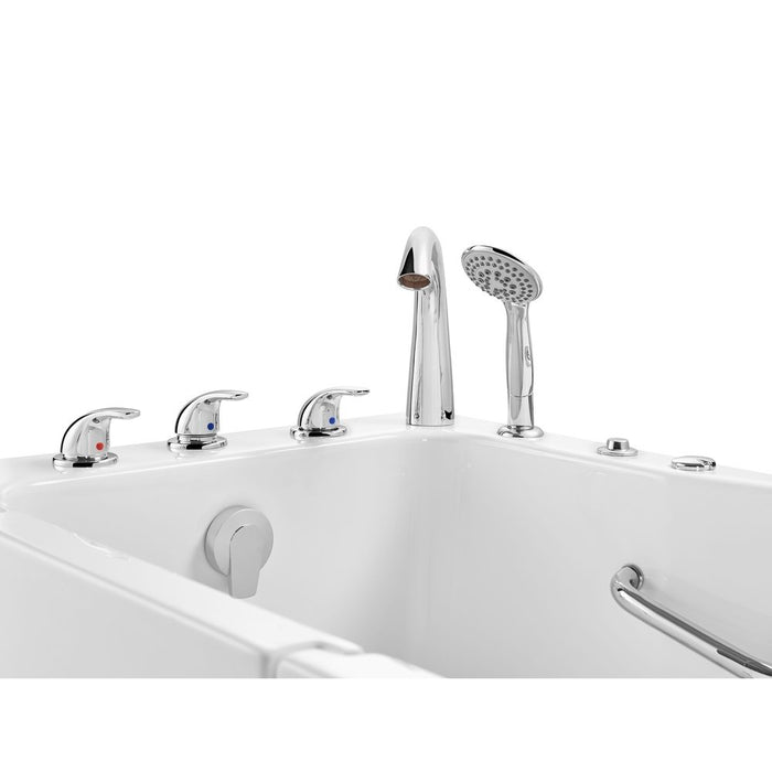 Ella's Bubbles's Bubbles Standard Acrylic Hydro Massage Walk in Tub 30"x52", Left Inward Swing Door, 5 Piece Faucet