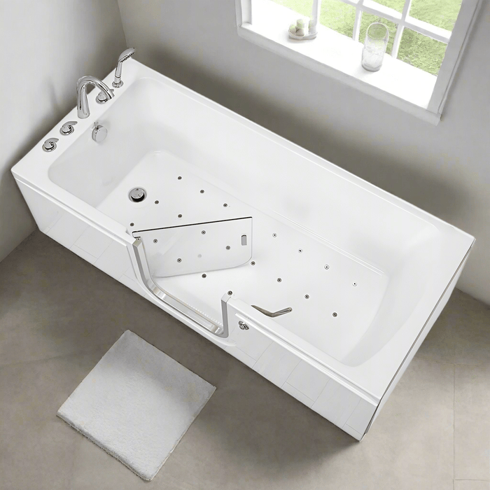 Ella's Bubbles Laydown 32x72 Air Massage Walk-In-Bathtub Left Drain, 5 Piece Fast Fill Faucet