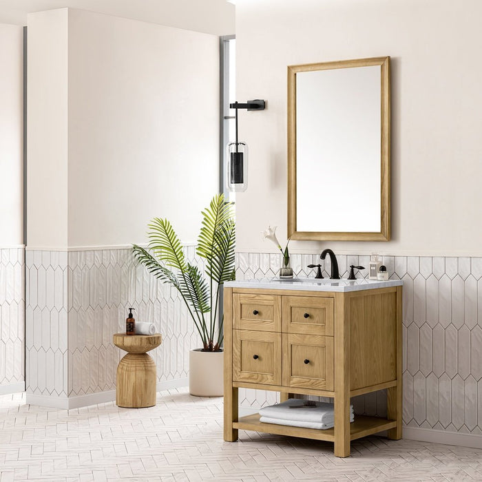 James Martin Vanities Breckenridge 30" Single Vanity, Light Natural Oak w/ 3 CM Arctic Fall Top