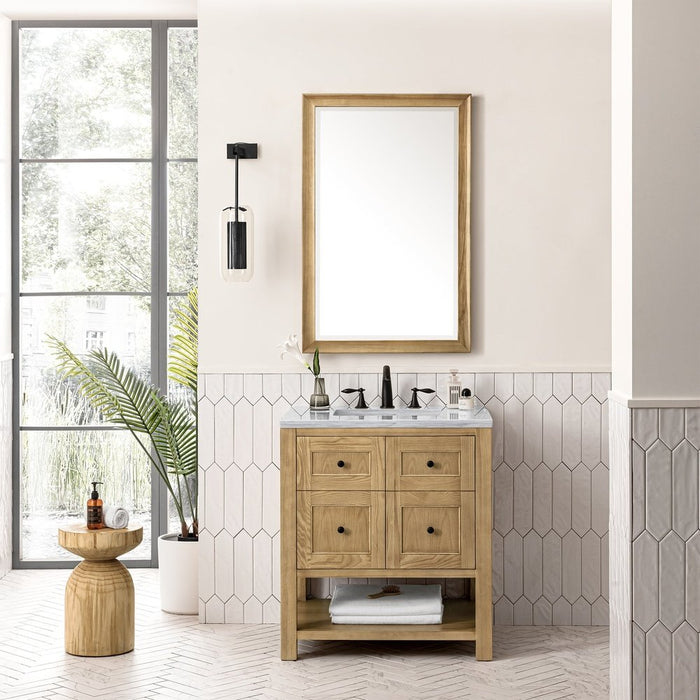 James Martin Vanities Breckenridge 30" Single Vanity, Light Natural Oak w/ 3 CM Arctic Fall Top