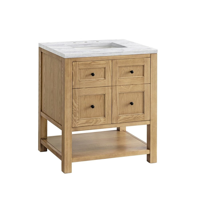 James Martin Vanities Breckenridge 30" Single Vanity, Light Natural Oak w/ 3 CM Arctic Fall Top