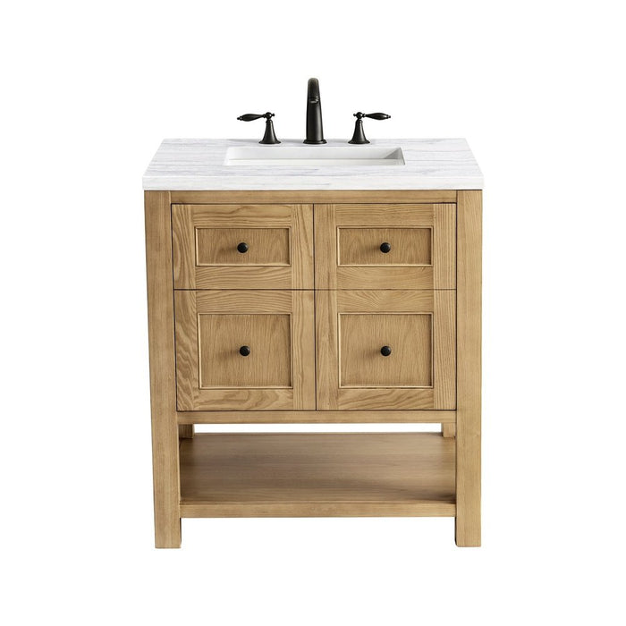 James Martin Vanities Breckenridge 30" Single Vanity, Light Natural Oak w/ 3 CM Arctic Fall Top