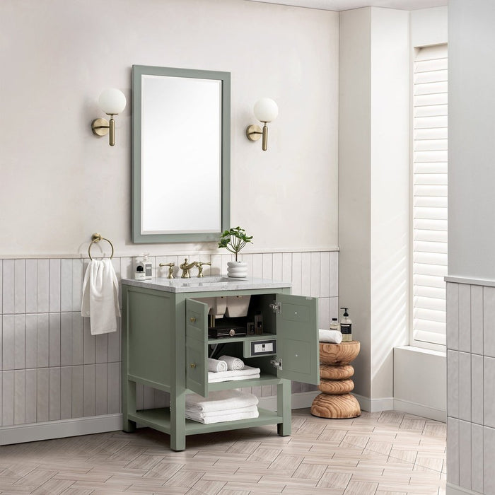 James Martin Vanities Breckenridge 30" Single Vanity, Smokey Celadon w/ 3 CM Arctic Fall Top