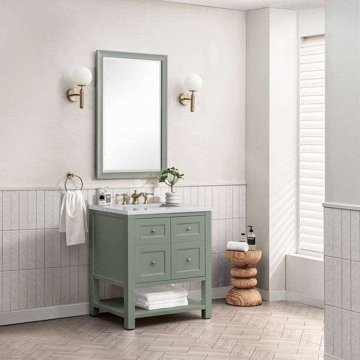 James Martin Vanities Breckenridge 30" Single Vanity, Smokey Celadon w/ 3 CM Arctic Fall Top