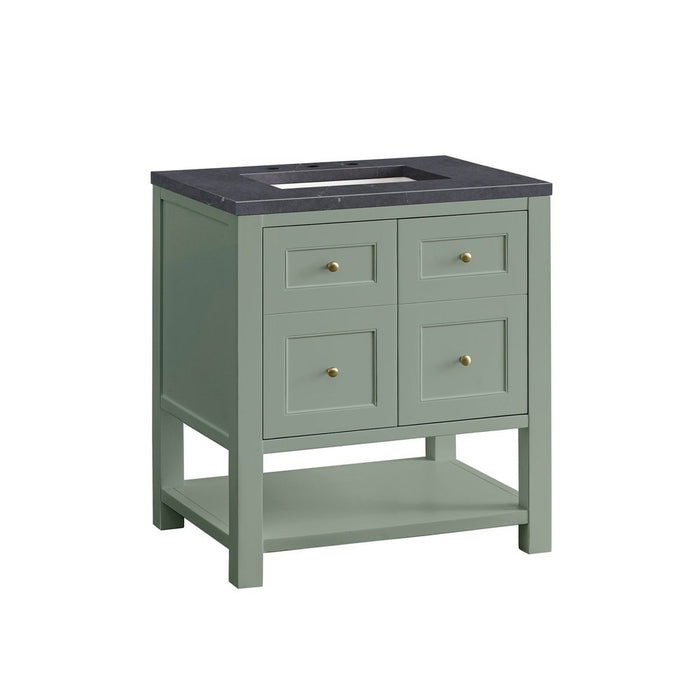 James Martin Vanities Breckenridge 30" Single Vanity, Smokey Celadon w/ 3 CM Charcoal Soapstone Top