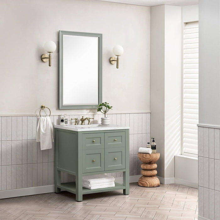 James Martin Vanities Breckenridge 30" Single Vanity, Smokey Celadon w/ 3 CM Ethereal Noctis Top