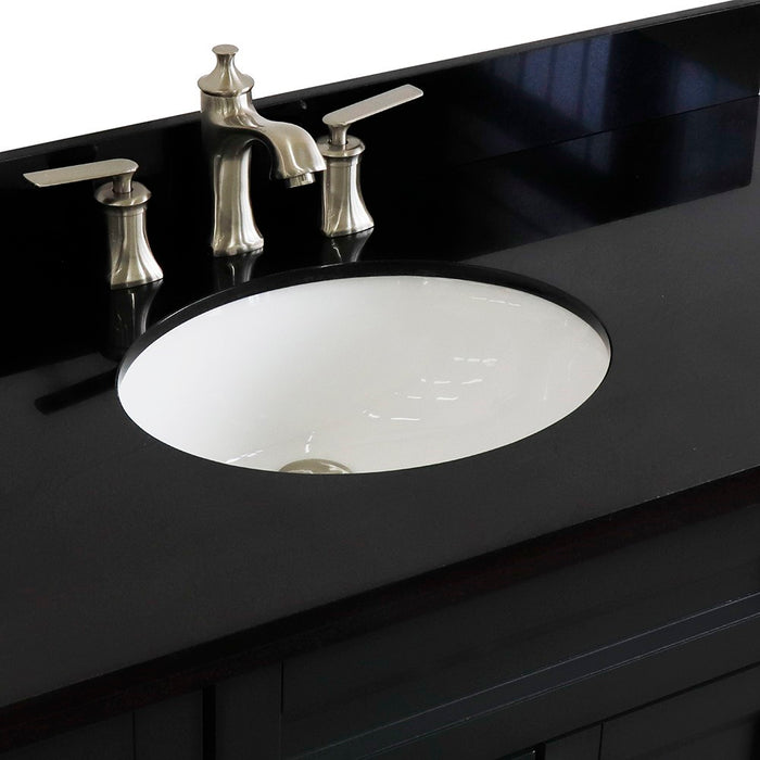 Bellaterra Home Terni  49" Single sink vanity in Dark Gray finish with Black galaxy granite and oval sink