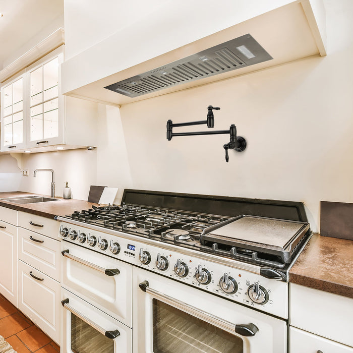 36“ Range Hood Insert, 600 CFM Built-in Stainless Steel Kitchen Hood with LED Lights - AK-HOOD-36