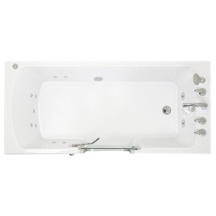 Ella's Bubbles Laydown 32x72 Hydro Massage Walk-In-Bathtub Right Drain, 5 Piece Fast Fill Faucet