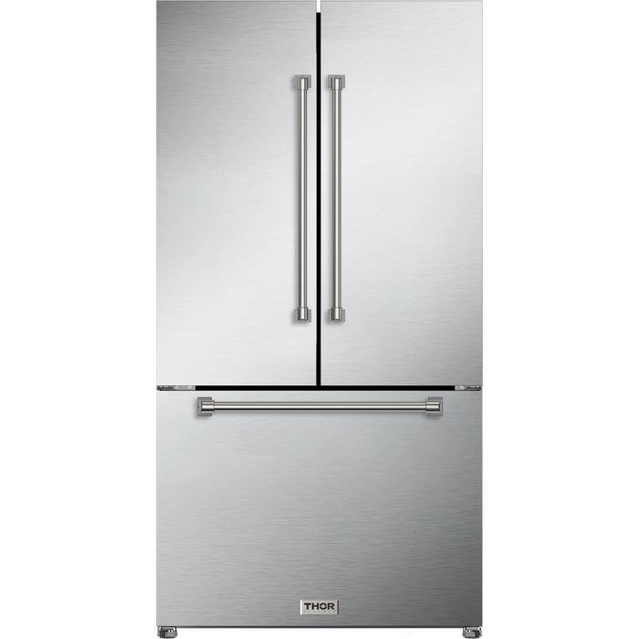 Thor Kitchen Gordon Ramsay Series 36-Inch 20.3 cu ft French Door Counter Depth Refrigerator with Ice Maker in Stainless Steel (RF3621CTD99)