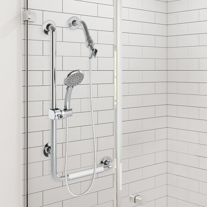 PULSE ShowerSpas Aging In ErgoSlideBar Stainless Steel Polished - Left