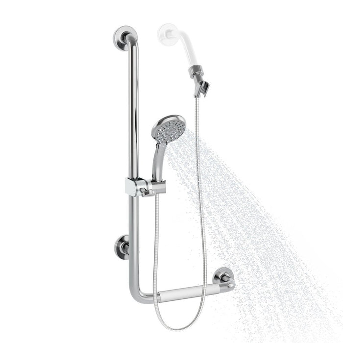 PULSE ShowerSpas Aging In ErgoSlideBar Stainless Steel Polished - Left