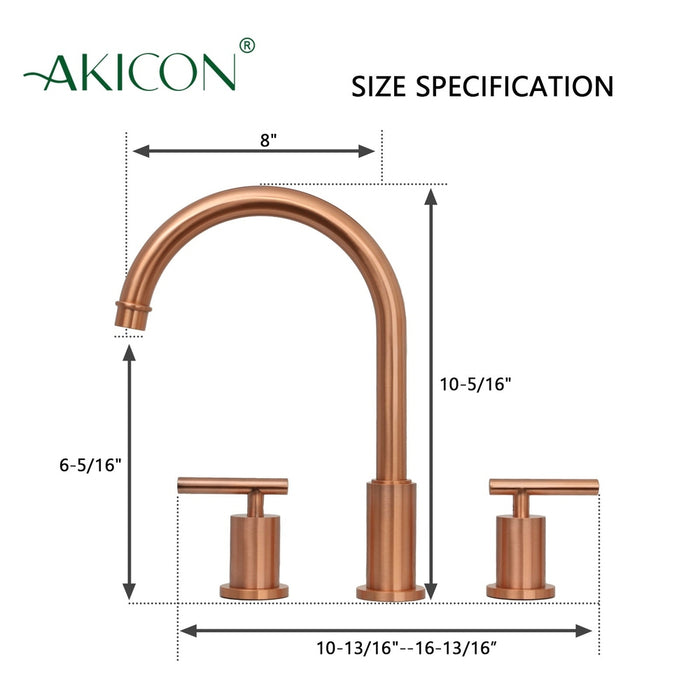 Two-Handle Copper Widespread Bathroom Sink Faucet-AK41566C
