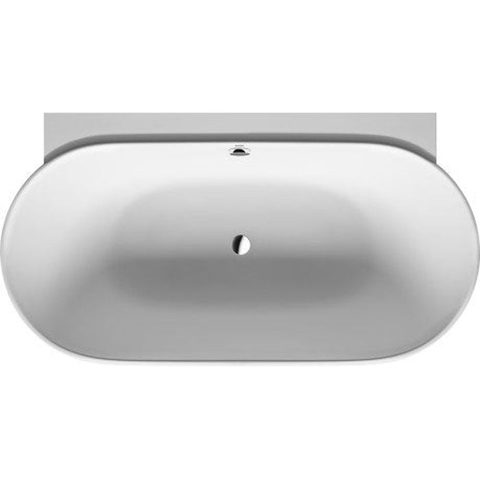 Duravit LUV Collection White Duravit LUV Collection Duravit Luv Free Standing Stone Composite Soaking Tub with Center Drain 700433000000090