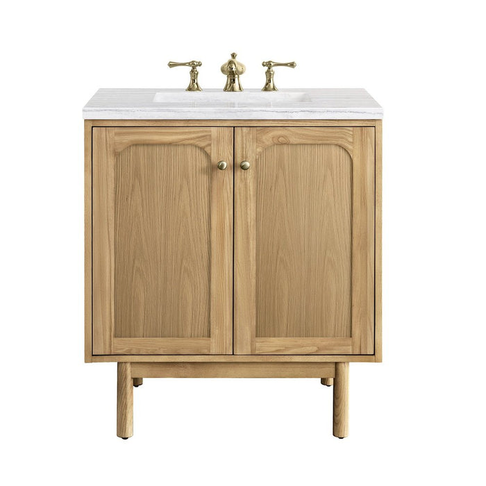 James Martin Vanities Laurent 30" Single Vanity, Light Natural Oak w/ 3 CM Arctic Fall Top