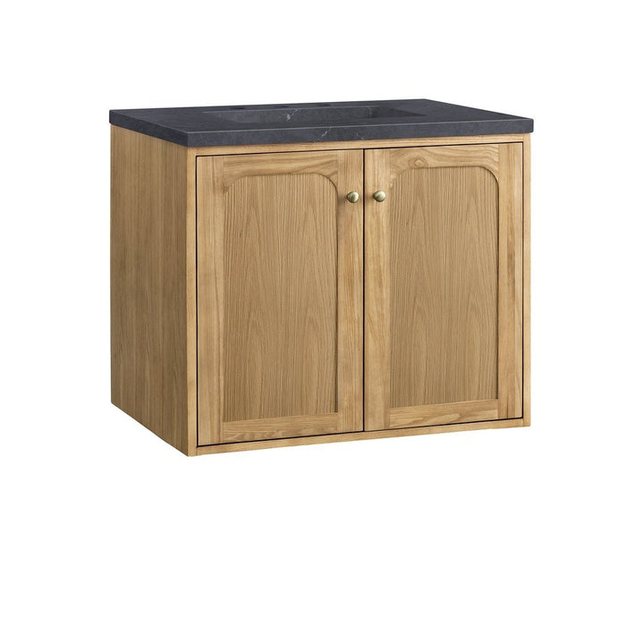 James Martin Vanities Laurent 30" Single Vanity, Light Natural Oak w/ 3 CM Charcoal Soapstone Top