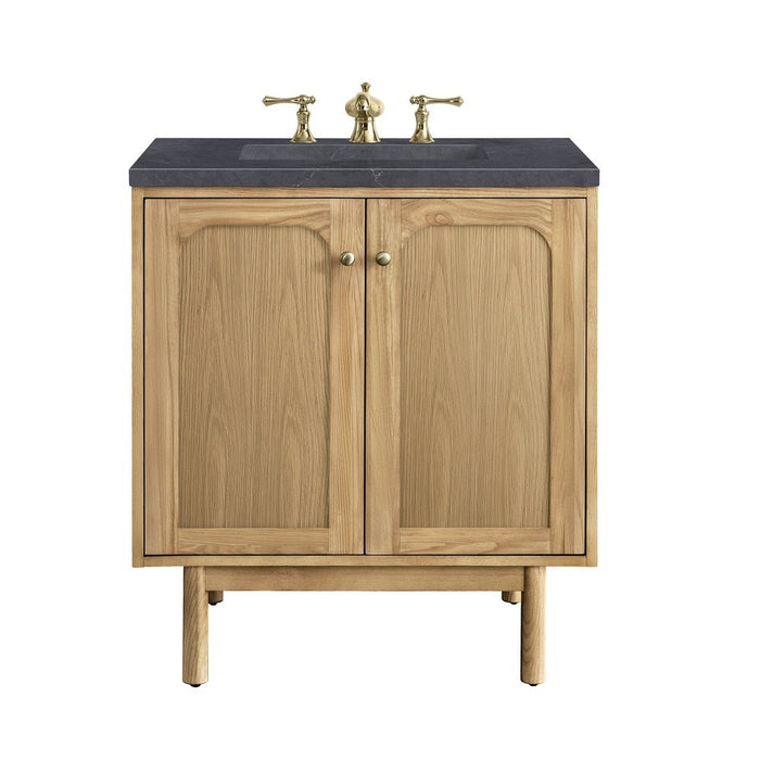 James Martin Vanities Laurent 30" Single Vanity, Light Natural Oak w/ 3 CM Charcoal Soapstone Top