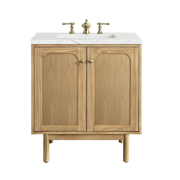 James Martin Vanities Laurent 30" Single Vanity, Light Natural Oak w/ 3 CM Ethereal Noctis Top