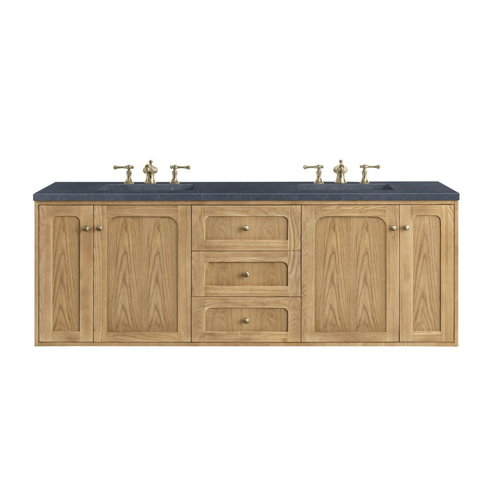 James Martin Vanities Laurent 72" Double Vanity, Light Natural Oak w/ 3 CM Top