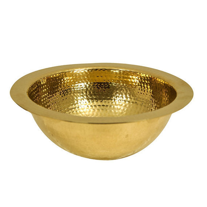 Nantucket Sinks 13 Inch Hand Hammered Brass Round Undermount Bar Room Sink