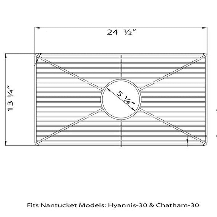 Nantucket Sinks Stainless Steel Bottom Grid BG-HC30