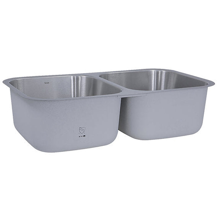 Nantucket Sinks 32.5 Inch Double Bowl Equal Undermount Stainless Steel Kitchen Sink, 16 Gauge