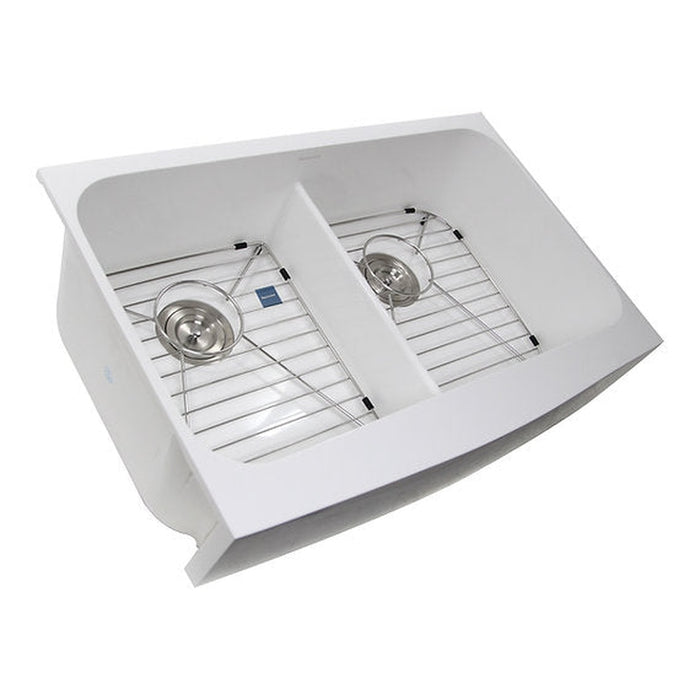 Nantucket Sinks Retrofit Glacierstone Double Bowl EZApron Kitchen Sink