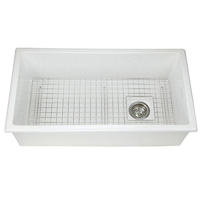 Nantucket Sinks 34-Inch Undermount Fireclay Kitchen Sink Wellfleet-3419W