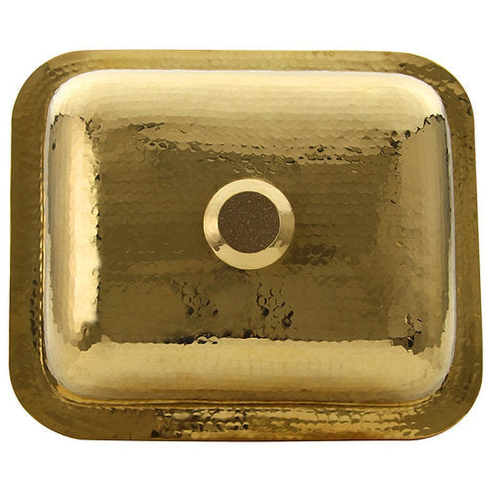Nantucket Sinks 17.5 Inch X 14.5 Inch Hammered Brass Rectangle Undermount Bar Sink