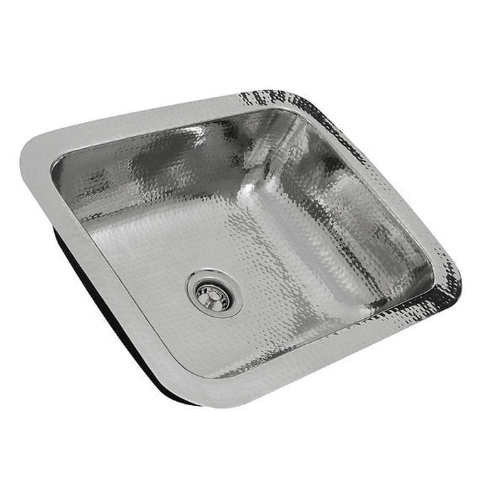 Nantucket Sinks RES - 17.5 Inch Hammered Stainless Steel Rectangle Bar Sink