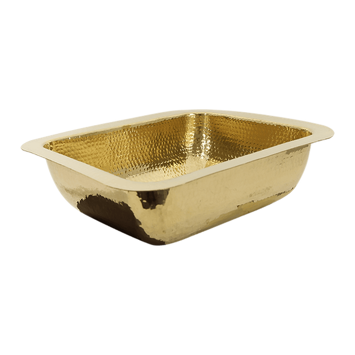 Nantucket Sinks 17.5 Inch X 14.5 Inch Hammered Brass Rectangle Undermount Bar Sink