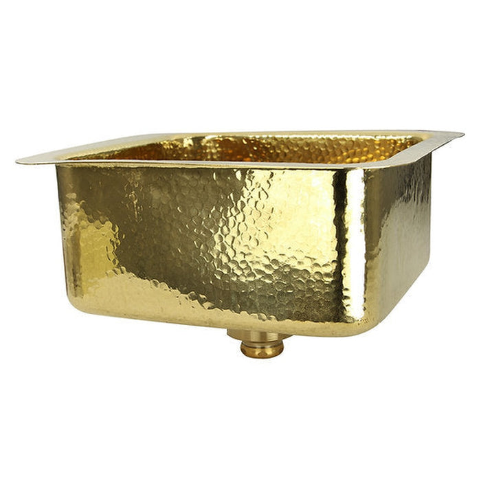 Nantucket Sinks 16.625 Inch Hammered Brass Square Undermount Bar Sink