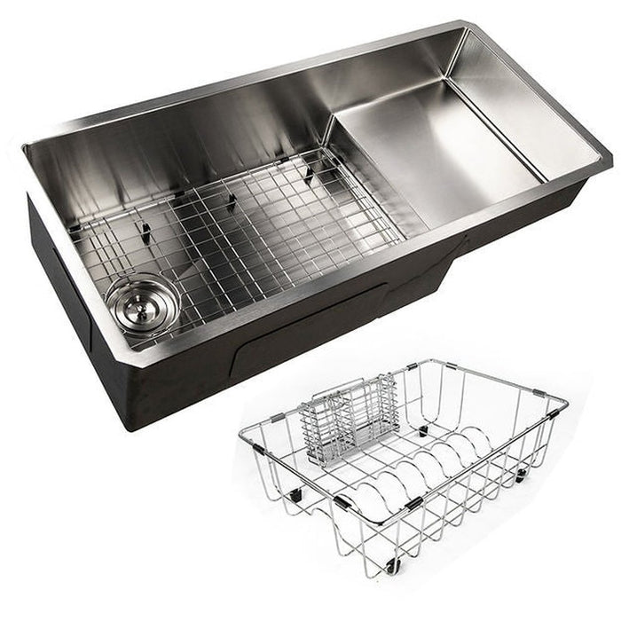 Nantucket Sinks STEPPE3918 Pro Series Undermount Stainless Steel Kitchen Sink with Compatible Accessories