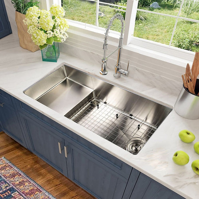 Nantucket Sinks STEPPE3918 Pro Series Undermount Stainless Steel Kitchen Sink with Compatible Accessories