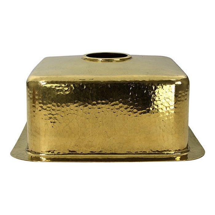 Nantucket Sinks 16.625 Inch Hammered Brass Square Undermount Bar Sink