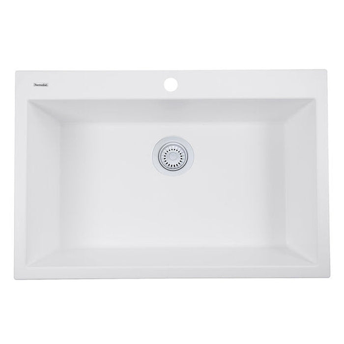 Nantucket Sinks WHITE SINK DRAIN FOR GRANITE COMPOSITE SINKS WITHOUT OVERFLOW