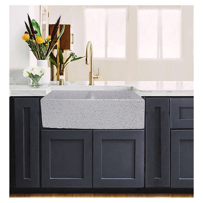 Nantucket Sinks Double Bowl Farmhouse Fireclay Sink with Pietra Sarda Finish