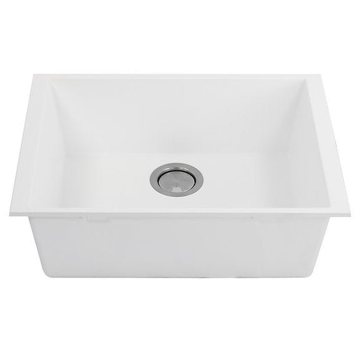 Nantucket Sinks Small Single Bowl Undermount Granite Composite White