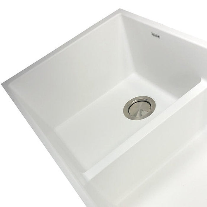 Nantucket Sinks Undermount Double Equal Bowls with Low Divide   - Granite Composite White