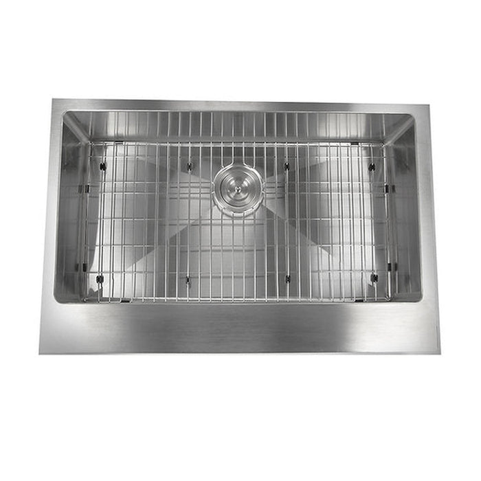 Nantucket Sinks EZApron33-5.5 Patented Design Pro Series Single Bowl Undermount  Stainless Steel Kitchen Sink with 5.5 Inch Apron Front