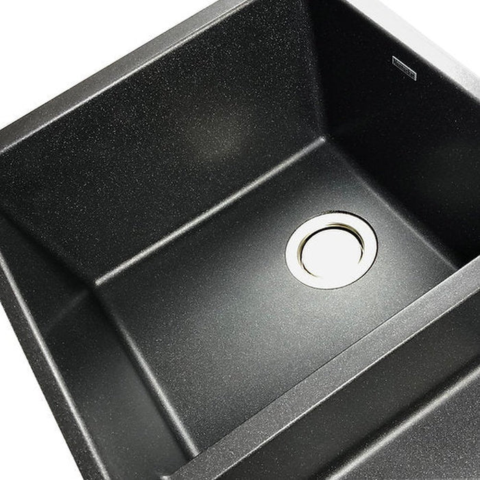 Nantucket Sinks Undermount Double Equal Bowls with Low Divide - Granite Composite Black