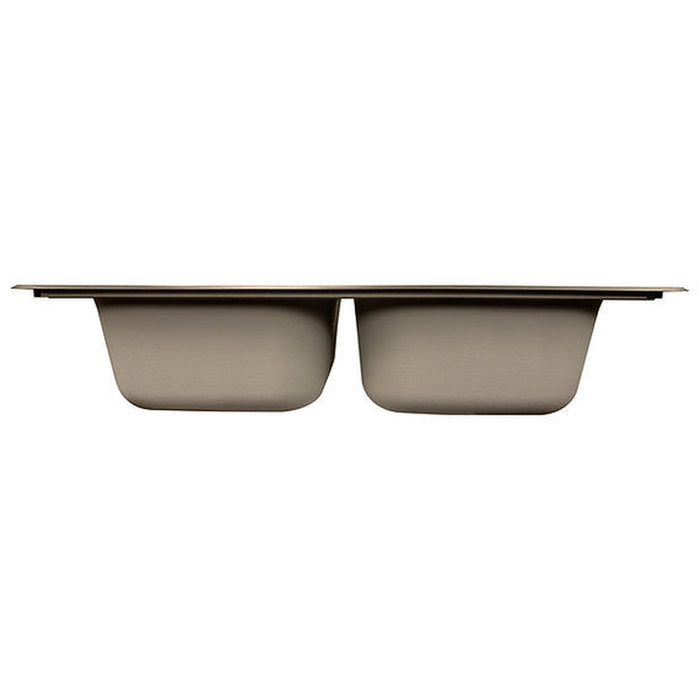 Nantucket Sinks 33 Inch Double Bowl Equal Self Rimming Stainless Steel Drop In Kitchen Sink, 18 Gauge