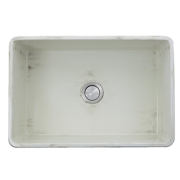 Nantucket Sinks 30-Inch Farmhouse Fireclay Sink with Shabby Straw Finish