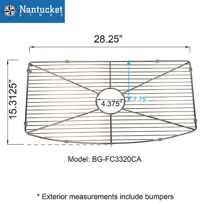 Nantucket Sinks Stainless Steel Bottom Grid  For the FCFS3320CA Sinks