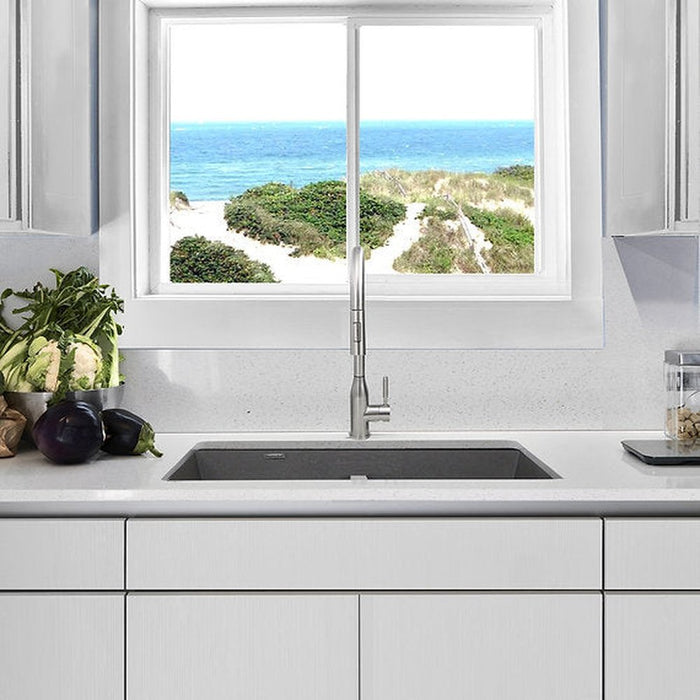 Nantucket Sinks Undermount Double Equal Bowls with Low Divide   - Granite Composite Titanium