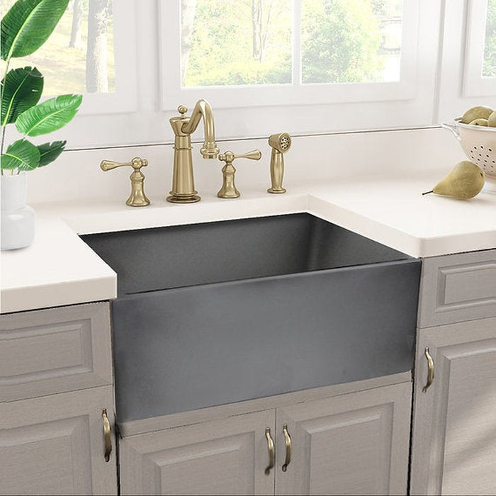 Nantucket Sinks 23-Inch Farmhouse Fireclay Sink with Concrete Finish