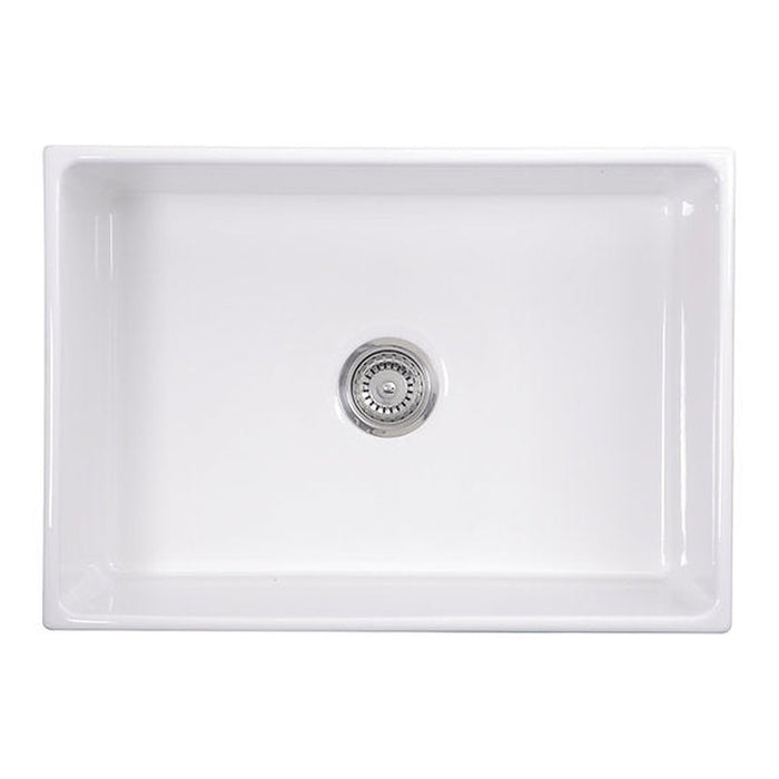 Nantucket Sinks 27 Inch Farmhouse Fireclay Sink with Drain and Grid