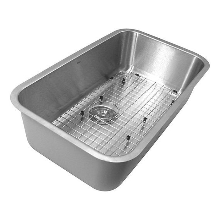 Nantucket Sinks 30 Inch Large Rectangle Single Bowl Undermount Stainless Steel Kitchen Sink, 9 Inches Deep
